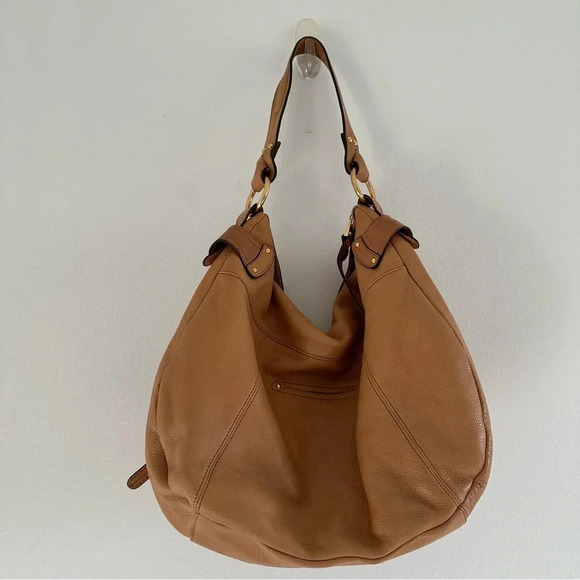 B. Makowsky Tan Leather Shoulder Bag - Picture 2 of 12
